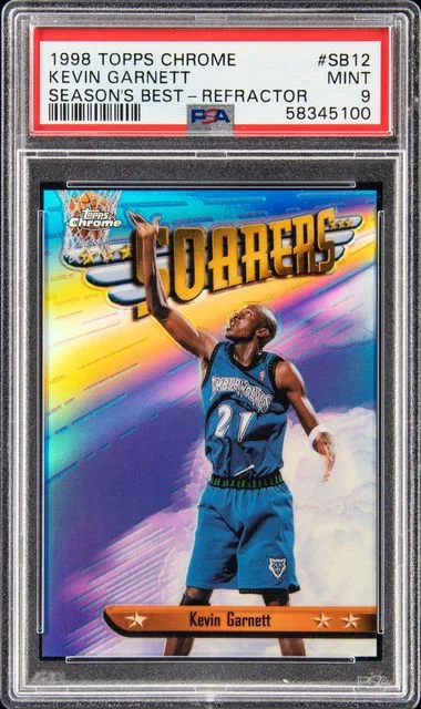 1998 Topps Chrome Kevin Garnett Season's Best Refractor #SB12 card image
