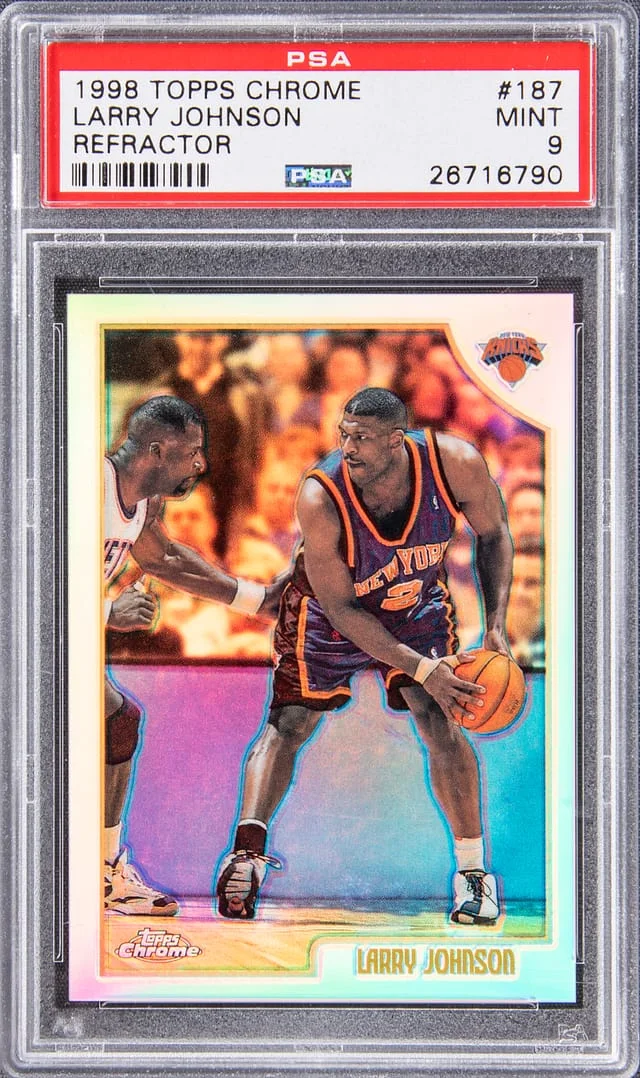 1998 Topps Chrome Larry Johnson Refractor #187 card image