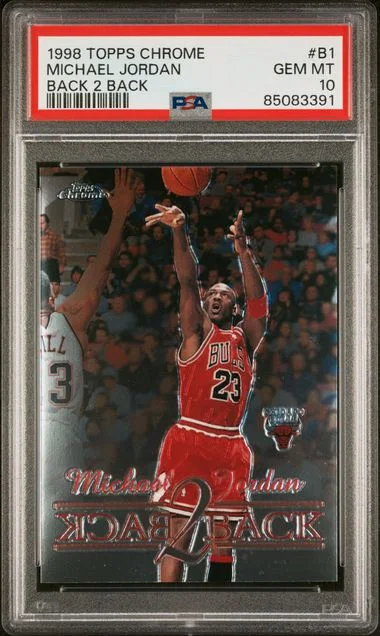 1998 Topps Chrome Michael Jordan Back 2 Back #B1 card image