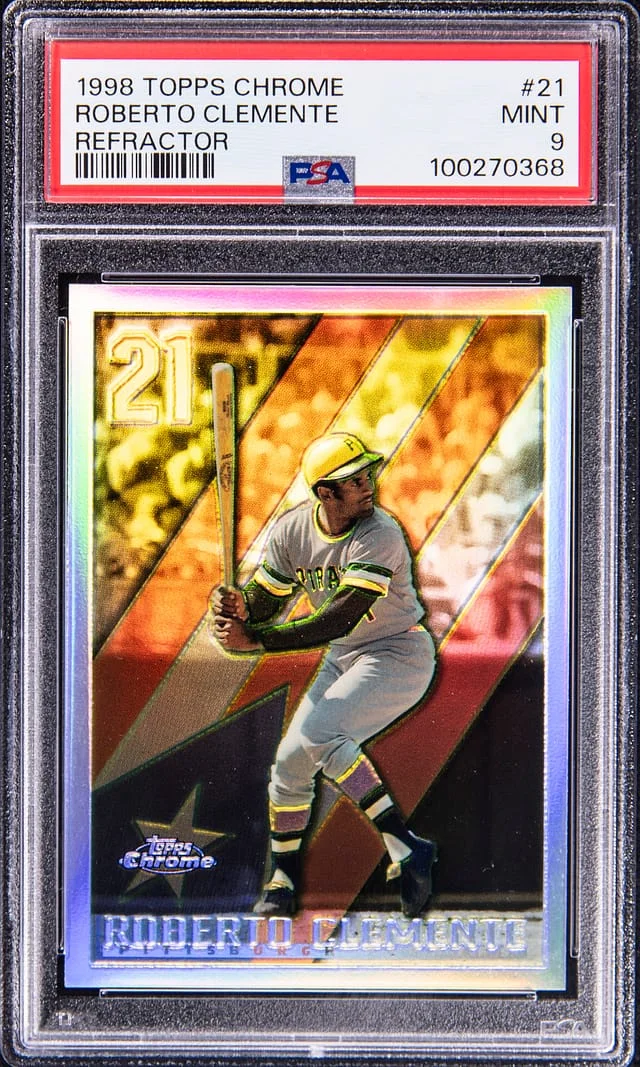 1998 Topps Chrome Roberto Clemente Refractor #21 card image