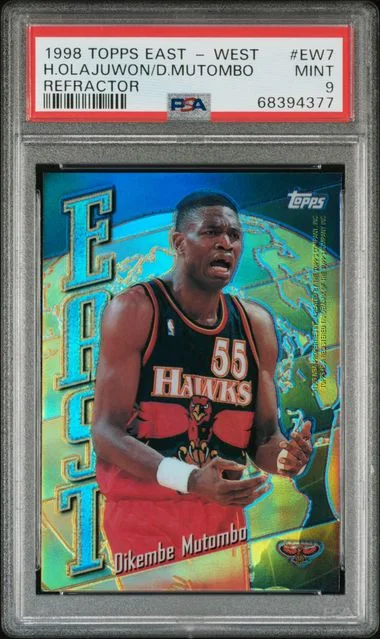 1998 Topps Dikembe Mutombo/Hakeem Olajuwon East - West Refractor #EW7 card image