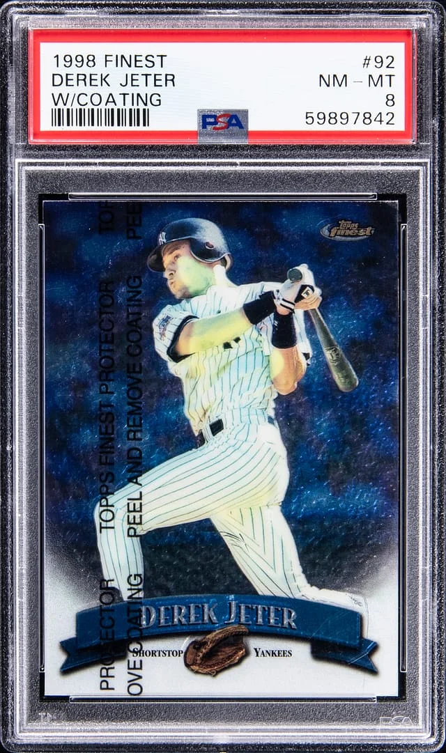 1998 Topps Finest Derek Jeter W/Coating #92 card image