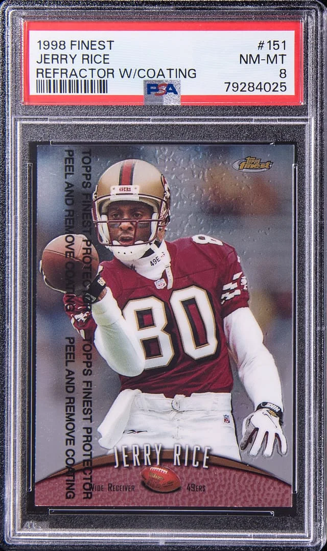1998 Topps Finest Jerry Rice W/Coating #151 card image