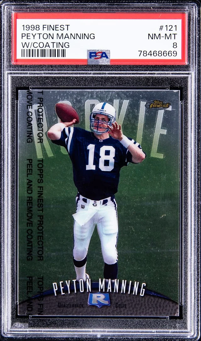 1998 Topps Finest Peyton Manning W/Coating #121 card image