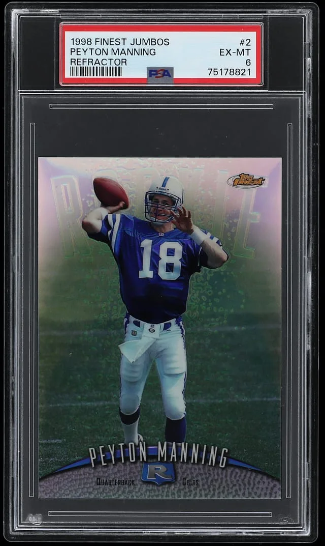 1998 Topps Finest Peyton Manning Jumbo Refractor #2 card image
