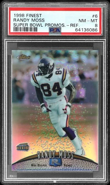1998 Topps Finest Randy Moss Super Bowl Promos Refractor #6 card image
