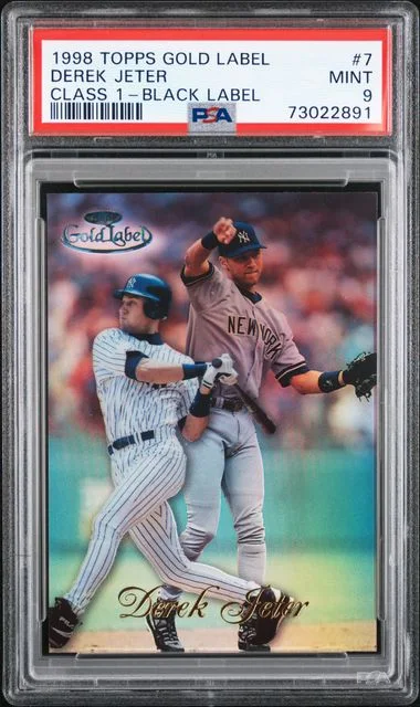 1998 Topps Gold Label Class 1 Derek Jeter Black Label #7 card image
