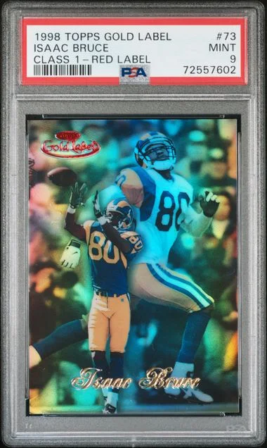 1998 Topps Gold Label Class 1 Isaac Bruce Red Label #73 card image