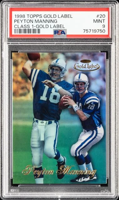 1998 Topps Gold Label Class 1 Label 20 Peyton Manning Class #1-Gold card image