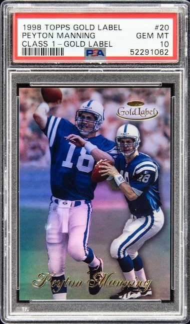 1998 Topps Gold Label Class 1 Peyton Manning Class 1-Gold Label #20 card image