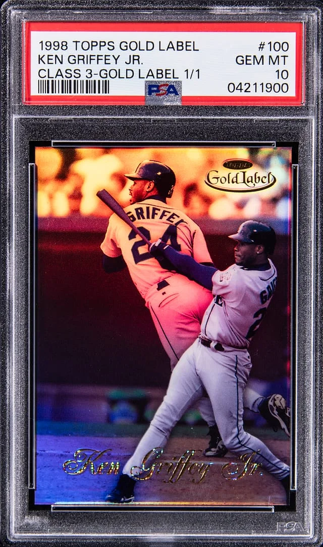 1998 Topps Gold Label Class 3 Ken Griffey Jr. 1 of 1 Gold Label #100 card image
