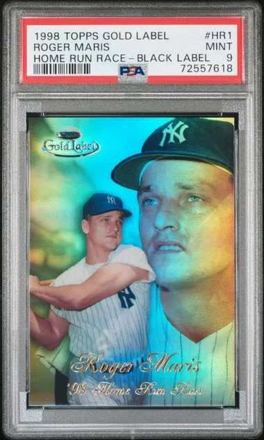 1998 Topps Gold Label Roger Maris Home Run Race Black Label #HR1 card image