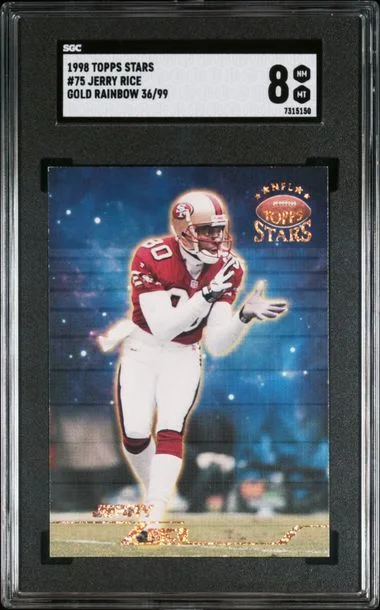 1998 Topps Jerry Rice Stars Gold Rainbow #75 card image