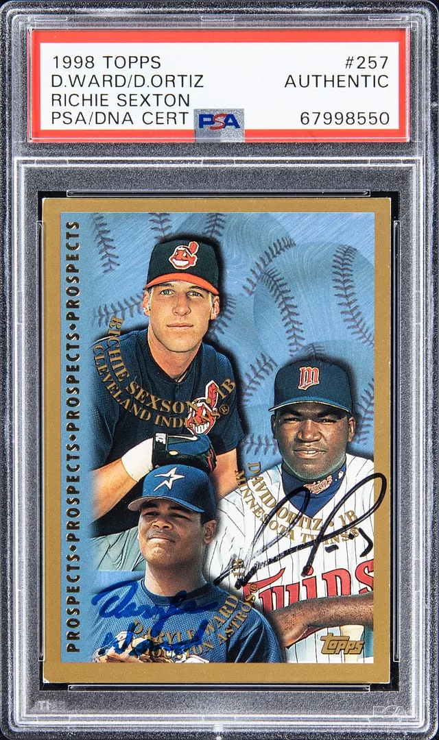 1998 Topps Richie Sexson/Daryle Ward/David Ortiz Prospects #257 card image