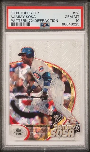 1998 Topps Sammy Sosa Tek Pattern 72-Diffraction #28 card image