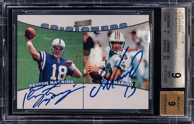 1998 Topps Stadium Club Dan Marino/Peyton Manning () Co-Signers #CO9 card image