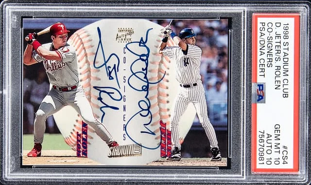 1998 Topps Stadium Club Derek Jeter/Scott Rolen Co-Signers #CS4 card image