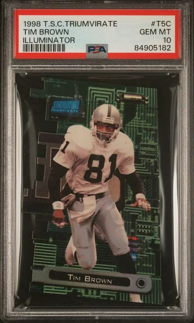 1998 Topps Stadium Club Tim Brown Triumvirate Illuminator #T5C card image