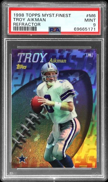 1998 Topps Troy Aikman Mystery Finest Refractor #M6 card image