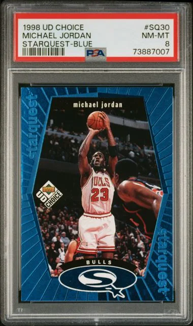 1998 UD Choice Michael Jordan Starquest Blue #SQ30 card image