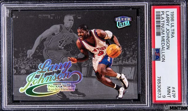 1998 Ultra Larry Johnson Platinum Medallion #47P card image