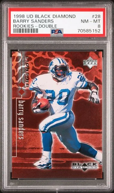 1998 Upper Deck Black Diamond Barry Sanders Rookies Double #28 card image