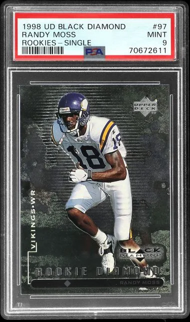 1998 Upper Deck Black Diamond Randy Moss Rookies Rookies-Single #97 card image