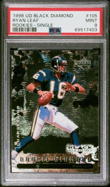 1998 Upper Deck Black Diamond Ryan Leaf Rookies Single #105 card image