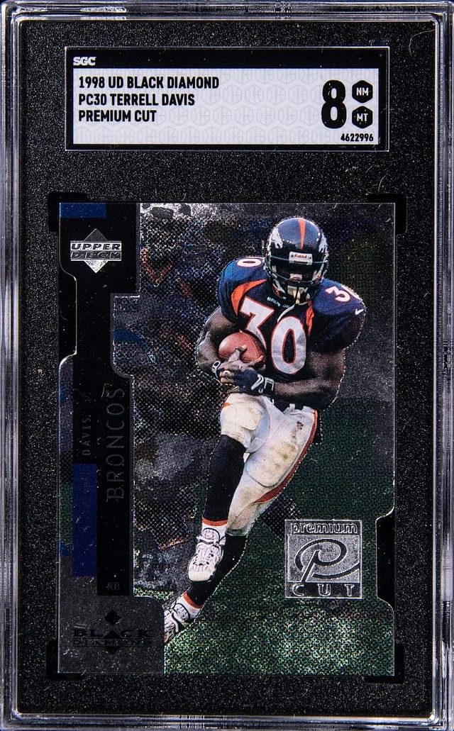 1998 Upper Deck Black Diamond Terrell Davis Premium Cut #PC30 card image