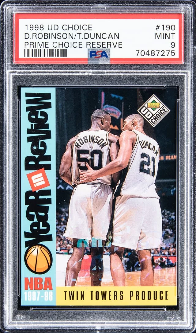 1998 Upper Deck Choice David Robinson/Tim Duncan Prime Choice Reserve #190 card image