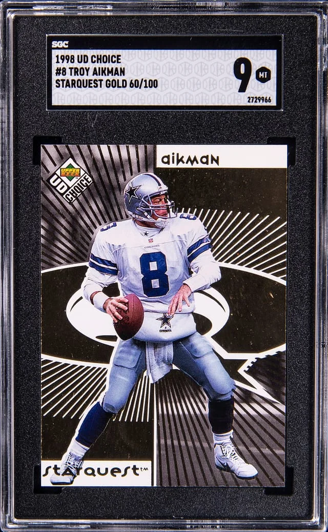 1998 Upper Deck Choice Troy Aikman Starquest Gold #8 card image