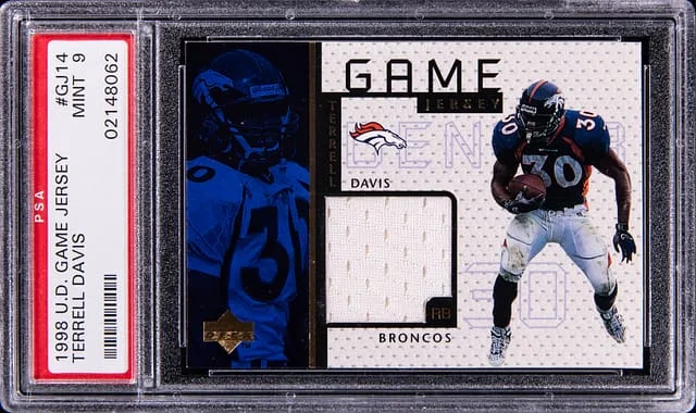 1998 Upper Deck Game Jersey Terrell Davis #GJ14 card image