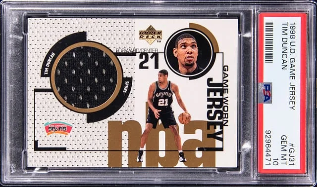 1998 Upper Deck Game Jersey Tim Duncan Game-Used #GJ-31 card image