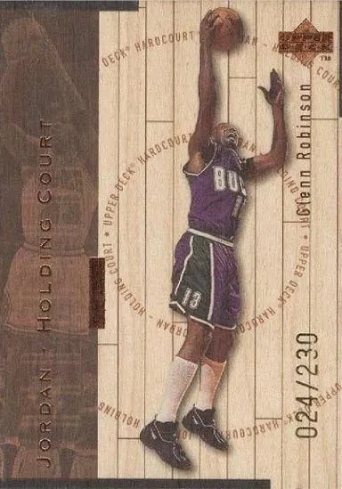 1998 Upper Deck Hardcourt Michael Jordan Jordan Holding Court Bronze #J15 card image