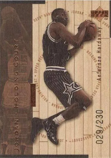 1998 Upper Deck Hardcourt Michael Jordan Jordan Holding Court Bronze #J19 card image
