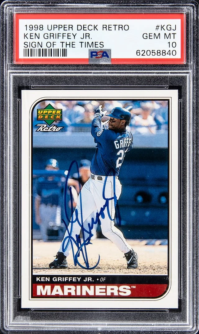 1998 Upper Deck Ken Griffey Jr. Retro Sign of The Times #KGJ card image