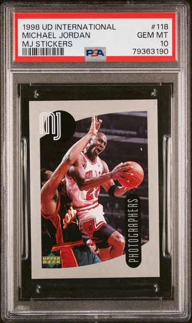 1998 Upper Deck Michael Jordan International MJ Stickers #118 card image