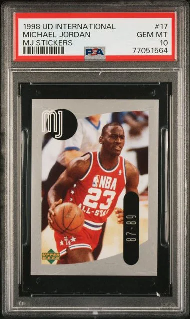 1998 Upper Deck Michael Jordan International MJ Stickers #17 card image