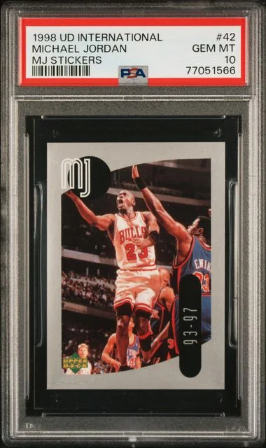 1998 Upper Deck Michael Jordan International MJ Stickers #42 card image
