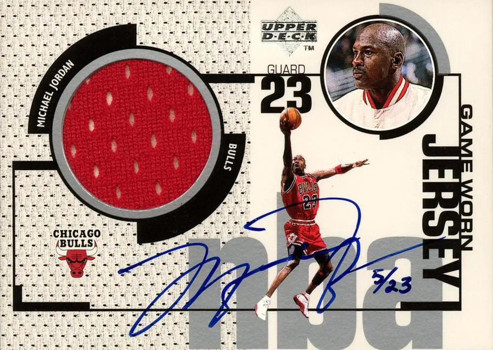 1998 Upper Deck Michael Jordan Living Legend Michael Jordan Autographed Game Jersey #LL-GJ card image