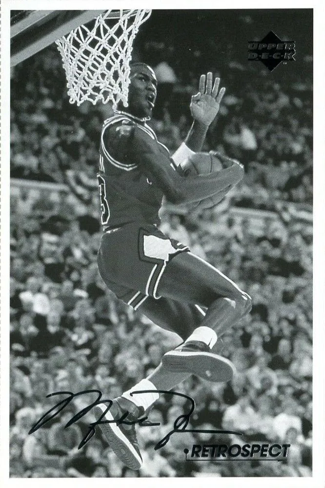 1998 Upper Deck Michael Jordan Retrospect Postcards Michael Jordan #MJR4 card image
