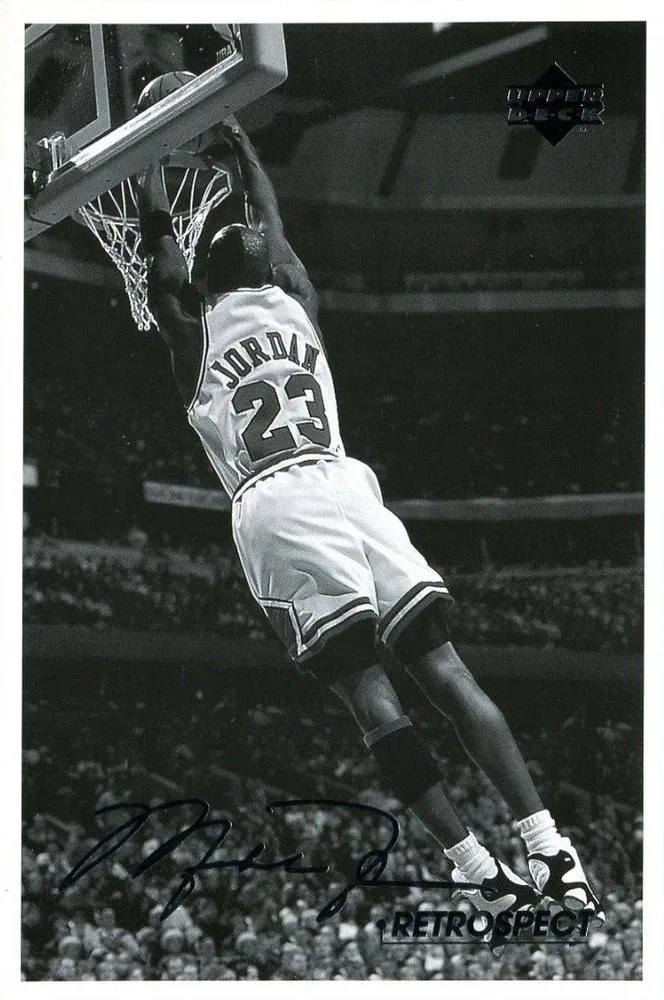 1998 Upper Deck Michael Jordan Retrospect Postcards Michael Jordan #MJR5 card image
