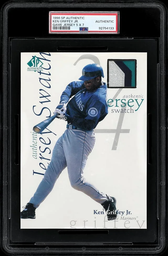 1998 Upper Deck SP Authentic x 7 Ken Griffey Jr. Game Jerseys #5 card image
