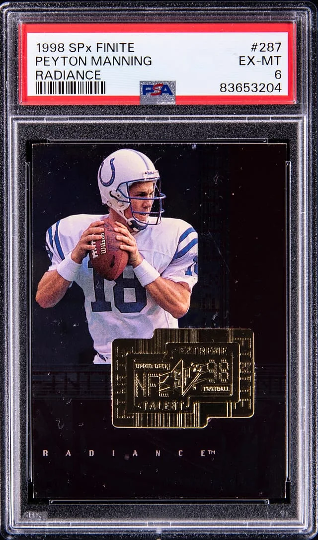 1998 Upper Deck SPx Peyton Manning Finite Radiance Extreme Talent #287 card image