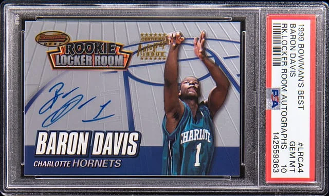 1999-00 Bowman's Best Baron Davis Looker Room Autographs #LRCA4 card image