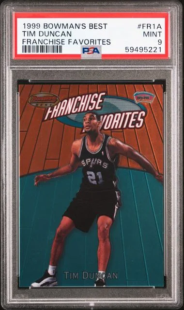 1999-00 Bowman's Best Tim Duncan Franchise Favorites #FR1A card image