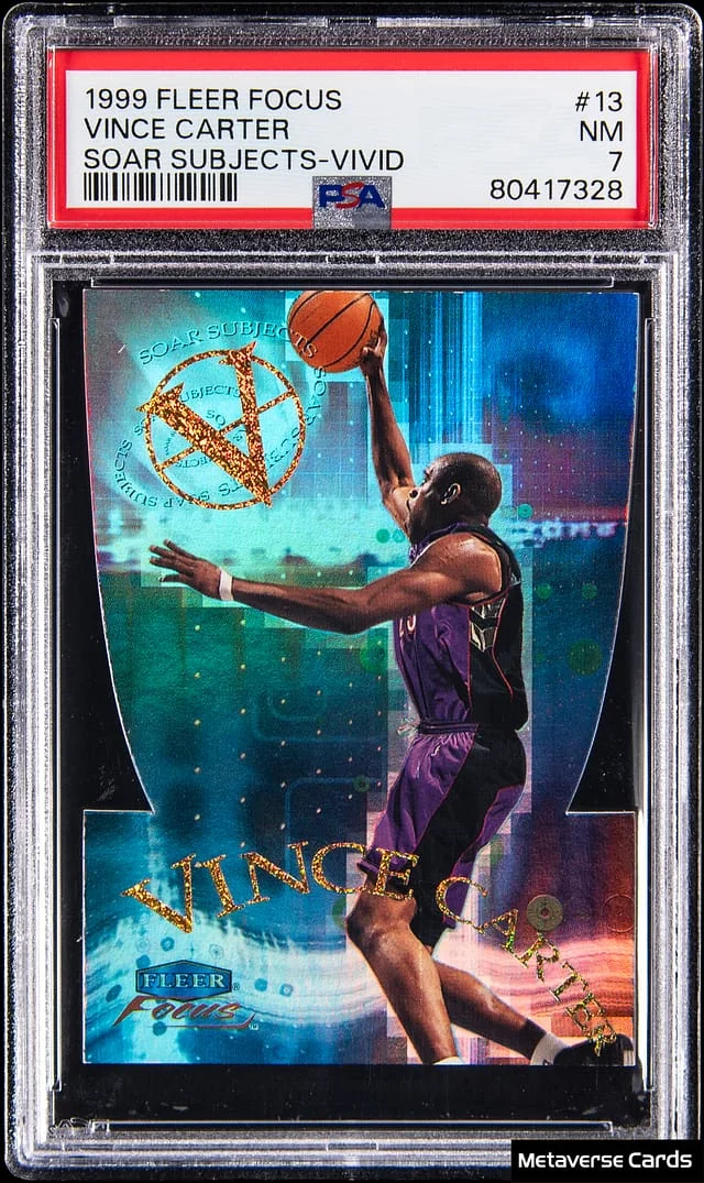 1999-00 Fleer Focus Vince Carter Soar Subjects Vivid #13 card image