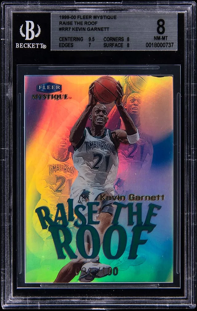 1999-00 Fleer Mystique Kevin Garnett Raise The Roof #RR7 card image