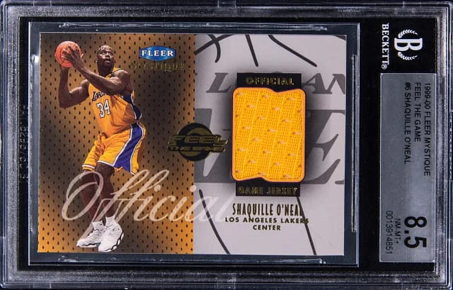 1999-00 Fleer Mystique Shaquille O'Neal Game-Worn Feel the Game #6 card image