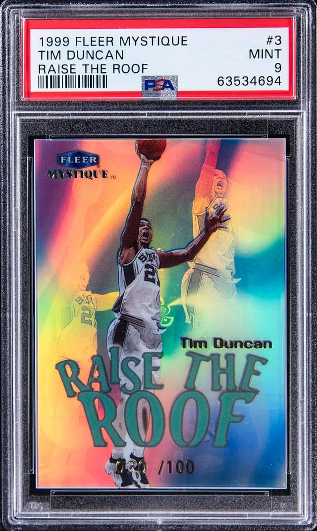 1999-00 Fleer Mystique Tim Duncan Raise the Roof #3 card image